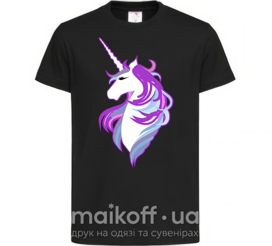 Детская футболка Violet unicorn Черный фото