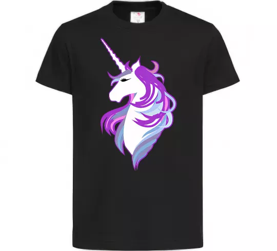 Детская футболка Violet unicorn Черный фото