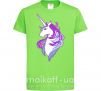 Дитяча футболка Violet unicorn Лаймовий фото