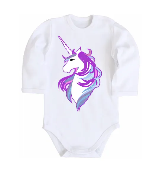 Детский боди Violet unicorn Белый фото