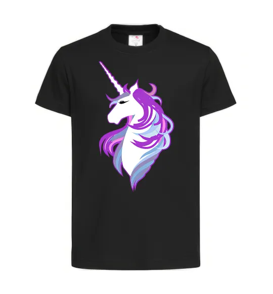 Детская футболка Violet unicorn Черный фото