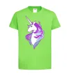 Детская футболка Violet unicorn Лаймовый фото