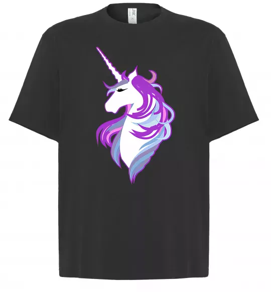 Футболка Оверсайз Violet unicorn Чорний фото
