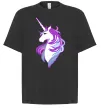 Футболка Оверсайз Violet unicorn Чорний фото