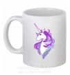Чашка керамическая Violet unicorn Белый фото