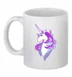 Чашка керамічна Violet unicorn Білий фото