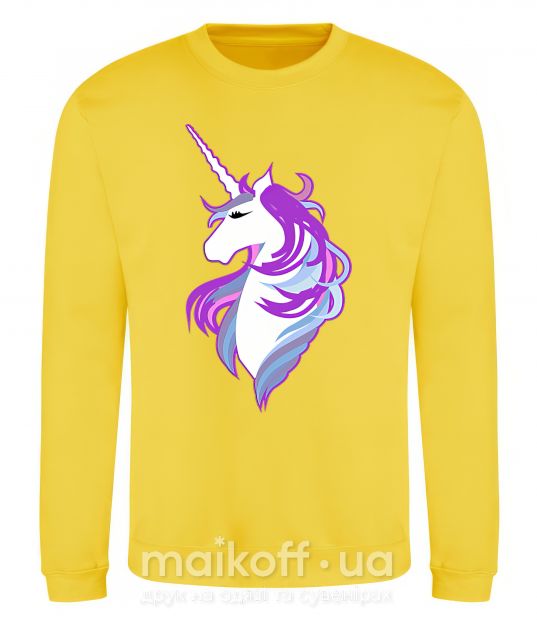 Світшот Violet unicorn Сонячно жовтий фото