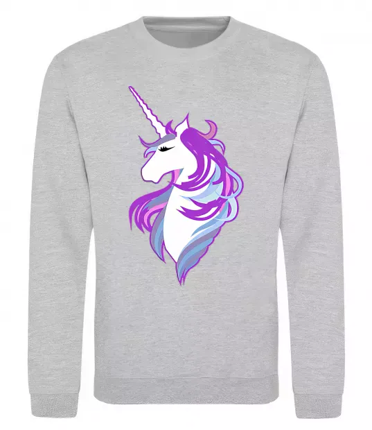 Світшот Violet unicorn Сірий меланж фото