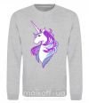 Світшот Violet unicorn Сірий меланж фото