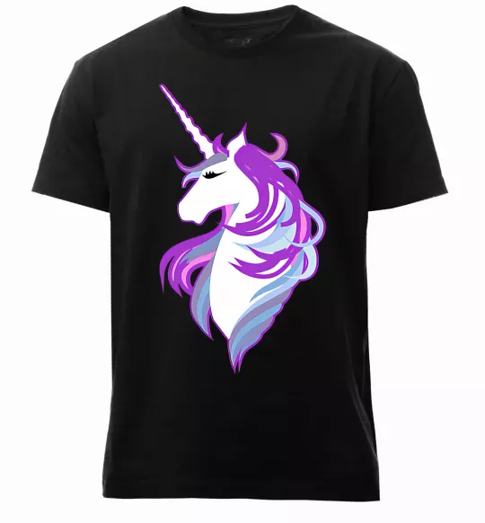 Чоловіча преміум футболка Violet unicorn Чорний фото