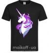 Мужская футболка Violet unicorn Черный фото