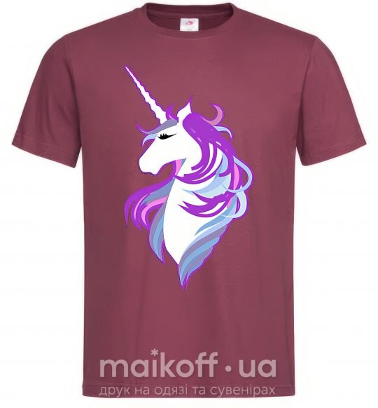 Мужская футболка Violet unicorn Бордовый фото