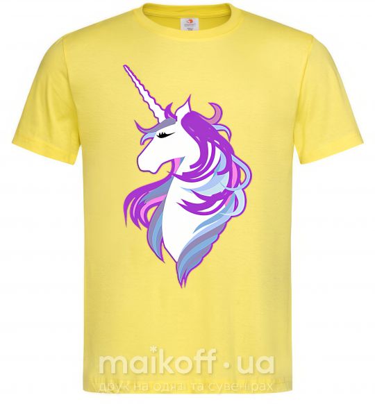 Мужская футболка Violet unicorn Лимонный фото