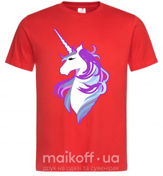 Мужская футболка Violet unicorn Красный фото