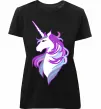 Женская премиум футболка Violet unicorn Черный фото