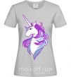 Женская футболка Violet unicorn Серый фото