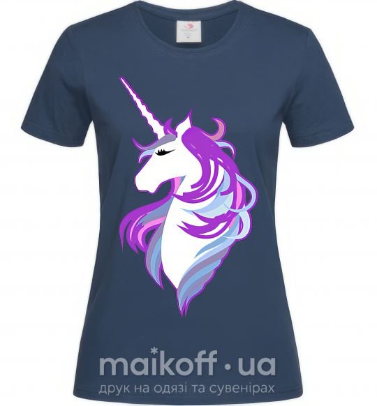 Жіноча футболка Violet unicorn Темно-синій фото