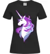 Жіноча футболка Violet unicorn Чорний фото