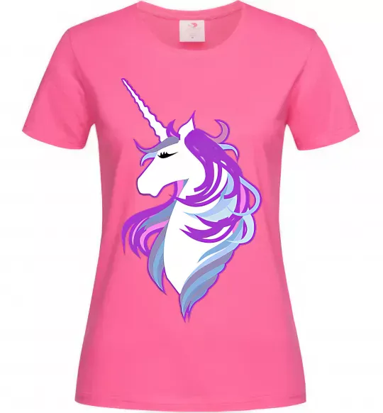 Жіноча футболка Violet unicorn Яскраво-рожевий фото