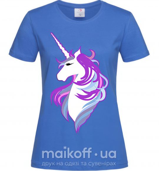Жіноча футболка Violet unicorn Яскраво-синій фото