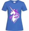 Жіноча футболка Violet unicorn Яскраво-синій фото
