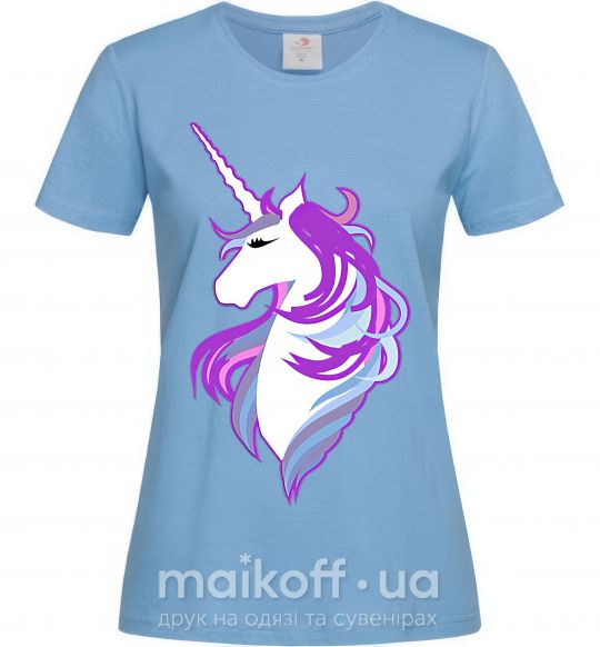 Женская футболка Violet unicorn Голубой фото