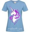 Жіноча футболка Violet unicorn Блакитний фото
