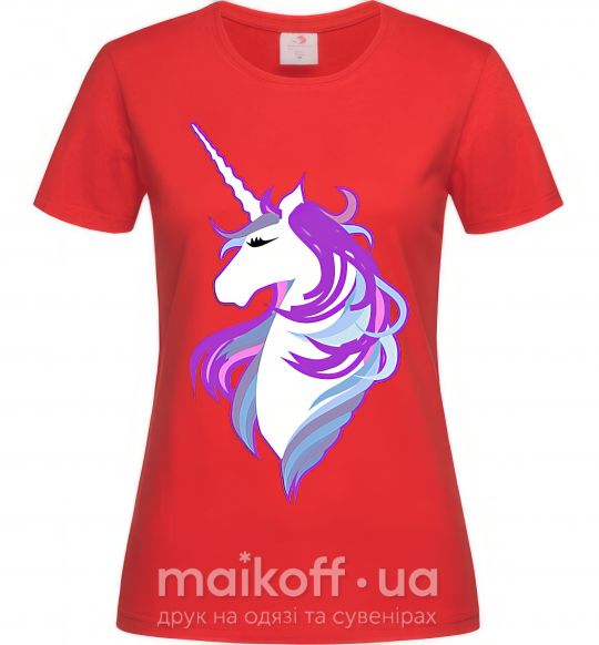 Женская футболка Violet unicorn Красный фото