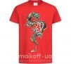 Детская футболка Дракон Иероглиф Красный фото