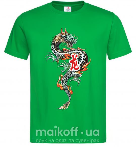 Чоловіча футболка Дракон Иероглиф Зелений фото