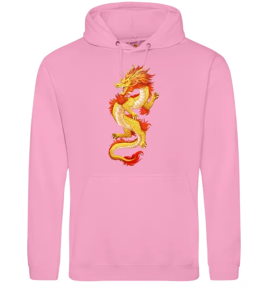 Мужская толстовка (худи) Yellow-red dragon Розовый фото