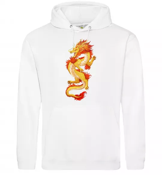 Жіноча толстовка (худі) Yellow-red dragon Білий фото