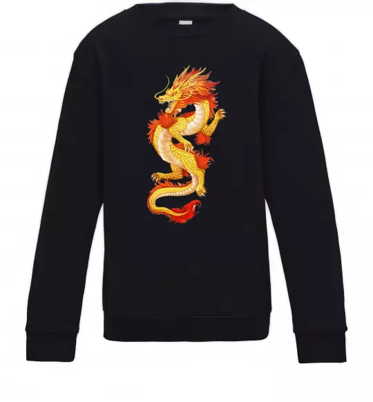 Дитячий світшот Yellow-red dragon Чорний фото