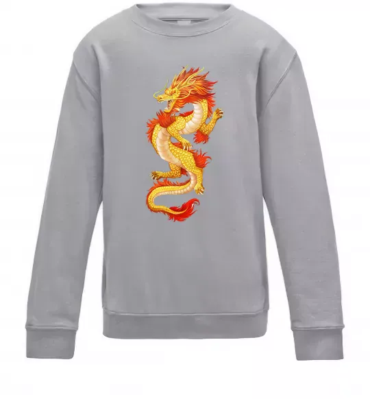 Дитячий світшот Yellow-red dragon Сірий меланж фото