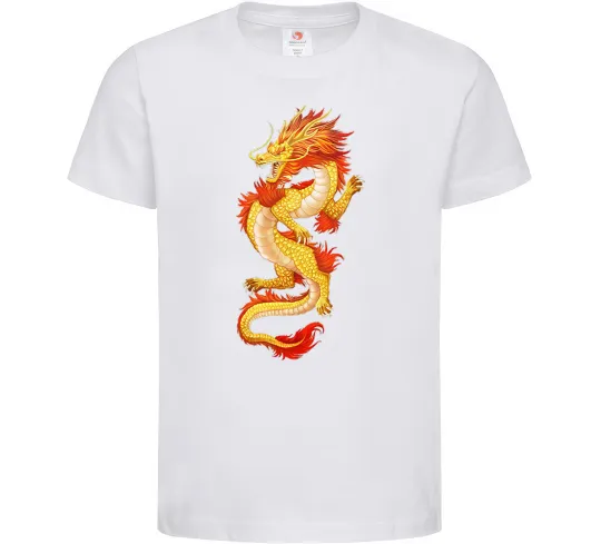 Детская футболка Yellow-red dragon Белый фото