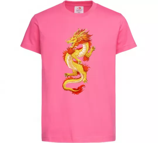 Детская футболка Yellow-red dragon Ярко-розовый фото