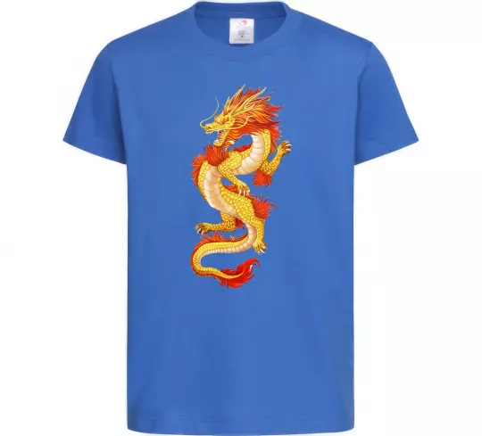 Детская футболка Yellow-red dragon Ярко-синий фото