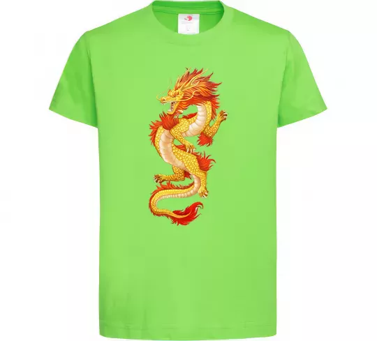 Детская футболка Yellow-red dragon Лаймовый фото