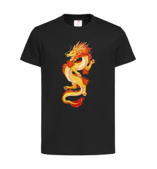 Детская футболка Yellow-red dragon Черный фото