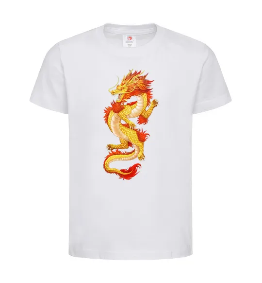 Детская футболка Yellow-red dragon Белый фото