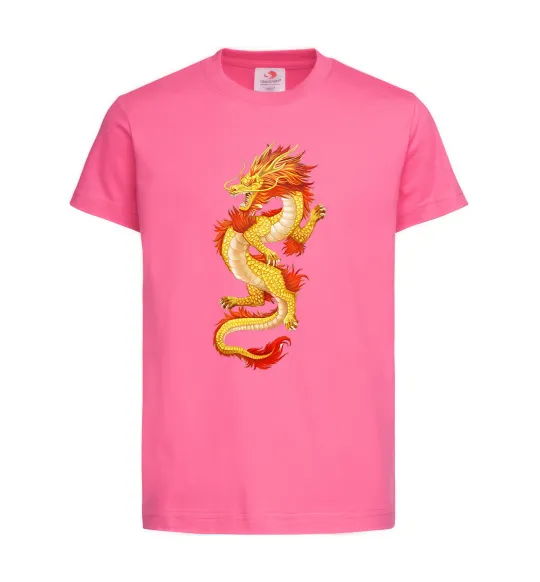Детская футболка Yellow-red dragon Ярко-розовый фото