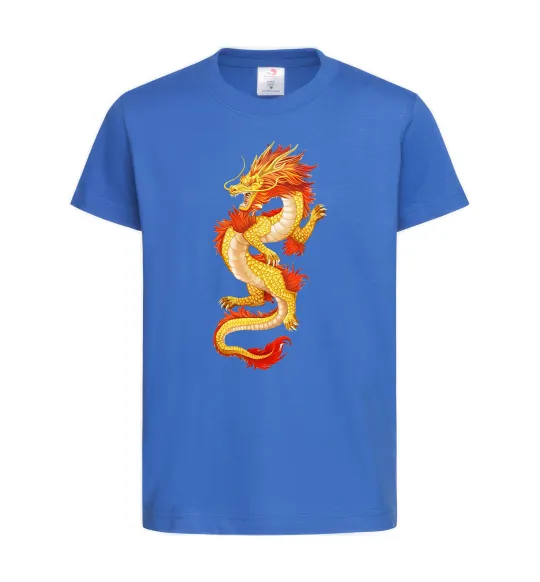 Детская футболка Yellow-red dragon Ярко-синий фото