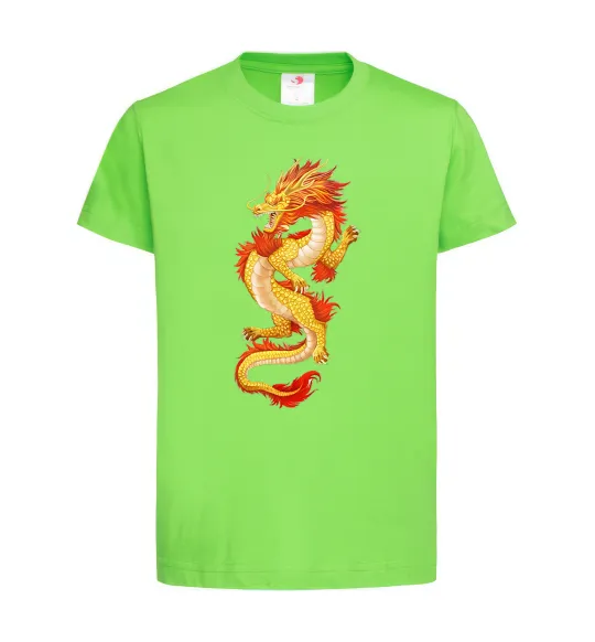 Детская футболка Yellow-red dragon Лаймовый фото