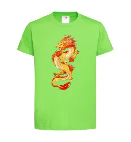 Детская футболка Yellow-red dragon Лаймовый фото