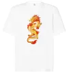 Футболка Оверсайз Yellow-red dragon Белый фото