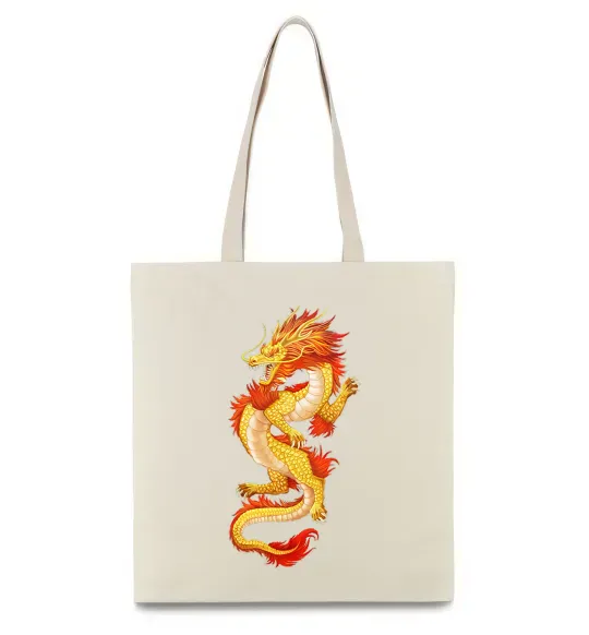 Эко-сумка Yellow-red dragon Бежевый фото
