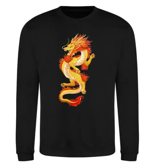 Свитшот Yellow-red dragon Черный фото