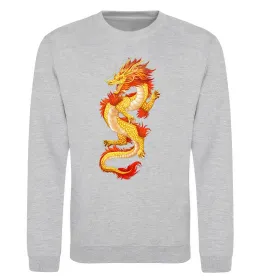 Світшот Yellow-red dragon Сірий меланж фото