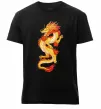 Мужская премиум футболка Yellow-red dragon Черный фото