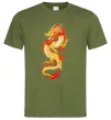 Мужская футболка Yellow-red dragon Оливковый фото